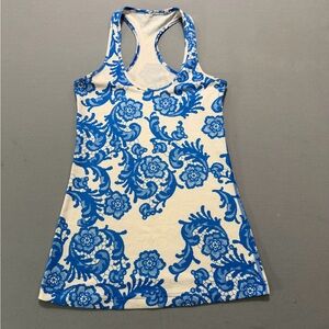 lululemon athletica Blue and White Tank Top